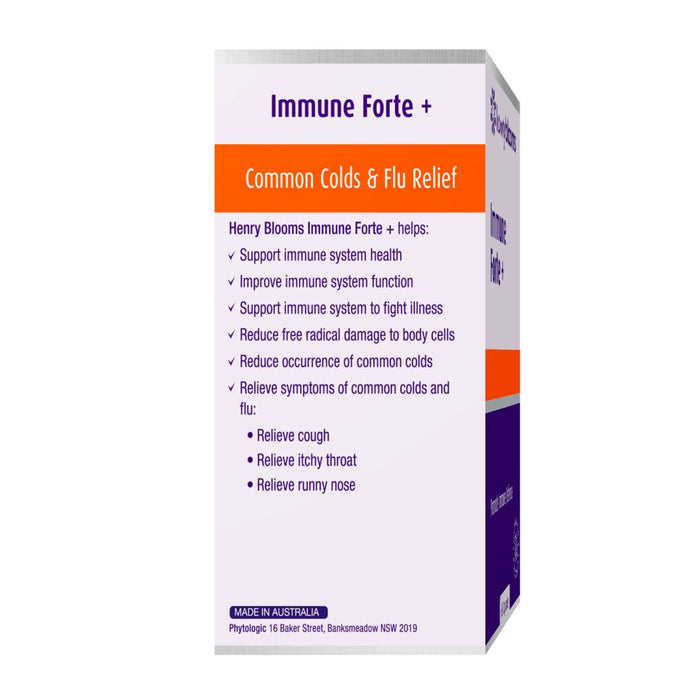 Henry Blooms Immune Forte 60 Vegetarian Capsules Wicked NRG
