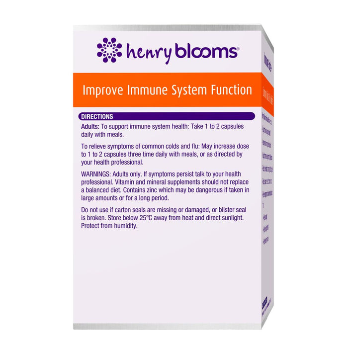 Henry Blooms Immune Forte 60 Vegetarian Capsules Wicked NRG