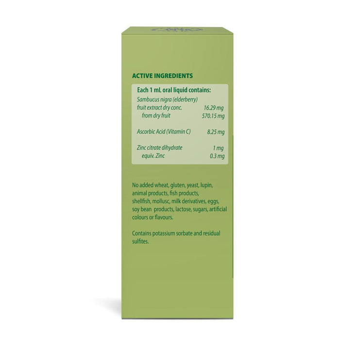 Henry Blooms Kids Liquid Cold And Flu With Elderberry 100 mL Ingredients Wicked NRG