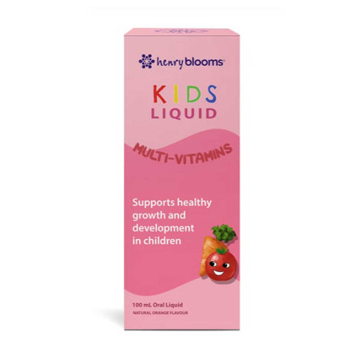 Henry Blooms Kids Liquid Multi-Vitamins 100ml, Oral Liquid, Orange Flavour, Wicked NRG,