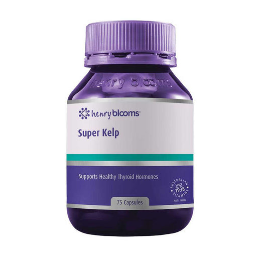 Henry Blooms Super Kelp Thyroid Hormone 75 Caps Front