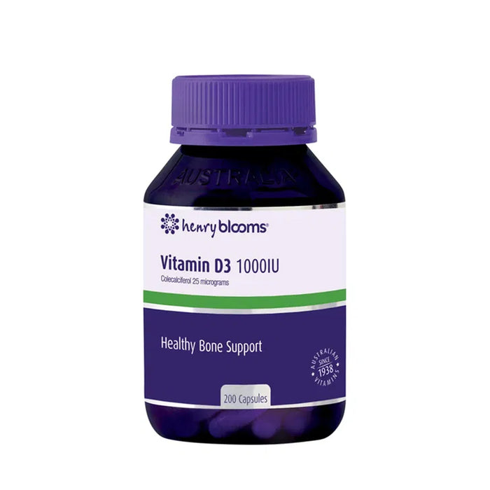 Henry Blooms Vitamin D3 1000IU 200 Capsules Wicked NRG