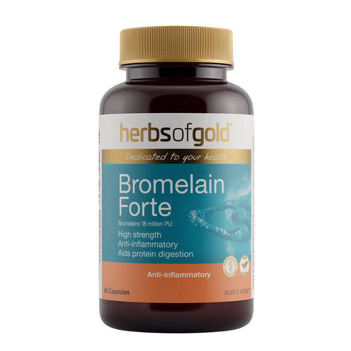Herbs of Gold Bromelain Forte, 60 Capsules, Wicked NRG Nutrition Store