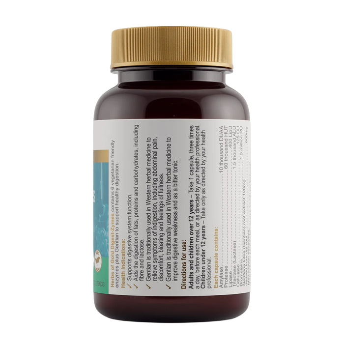 Herbs of Gold, Digest-Zymes, 60 Capsules, Directions, Wicked NRG
