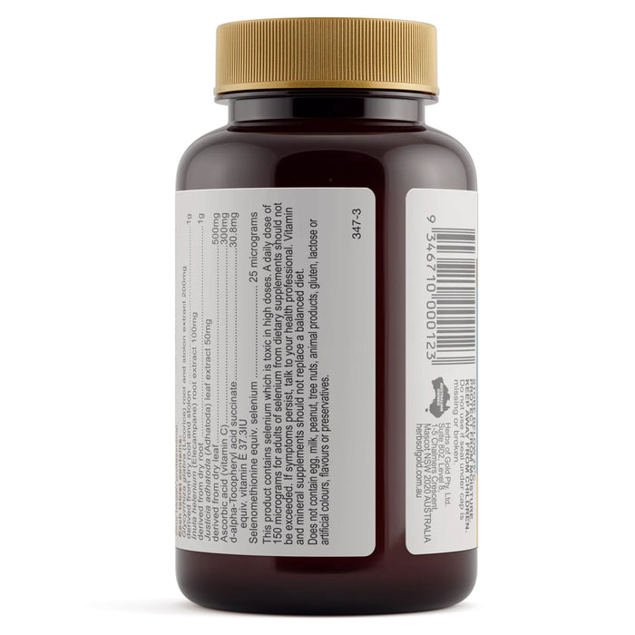 Herbs of Gold Lung Care 60 Tablets Nutritional Panel Wicked NRG