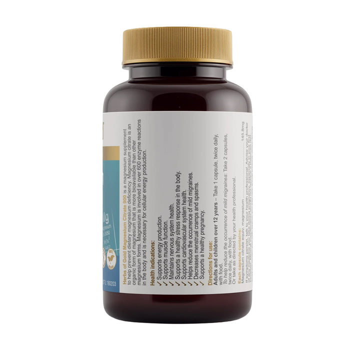 Herbs of Gold, Magnesium Citrate 900 Nutritional Panel a Wicked NRG