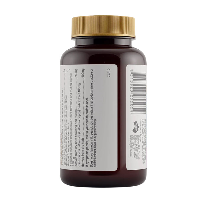 Herbs of Gold Sleep Ease 60 Capsules Nutritional Panel, Wicked NRG
