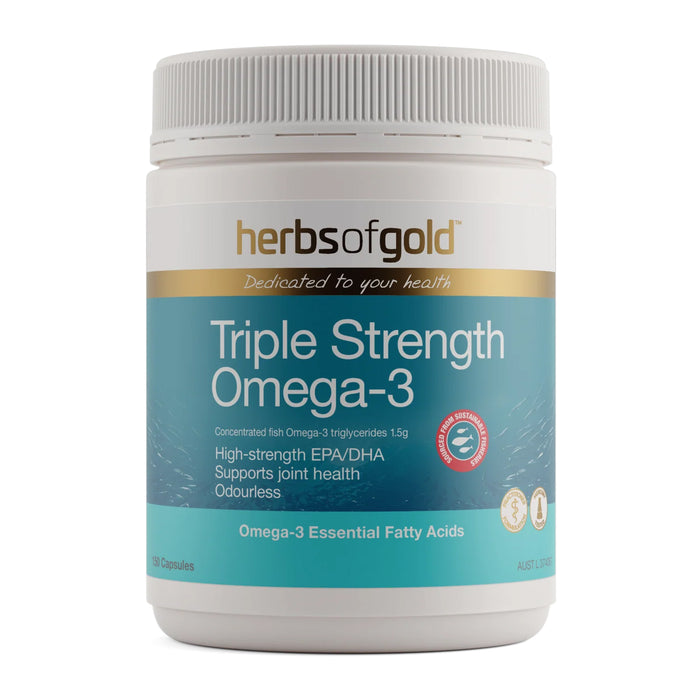 Herbs of Gold Triple Strength Omega-3 150 Capsules Wicked NRG