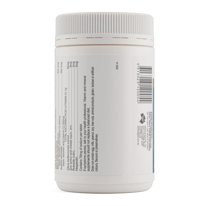 Herbs of Gold Vitamin C 1000 Plus, 120 Tablets, Nutritional Panel, Wicked NRG,