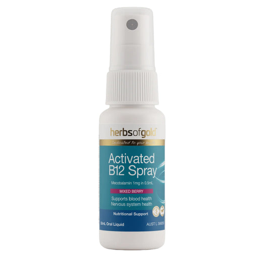 Herbs of Gold Activated B12 methylcobalamin Spray 50ml a Wicked NRG