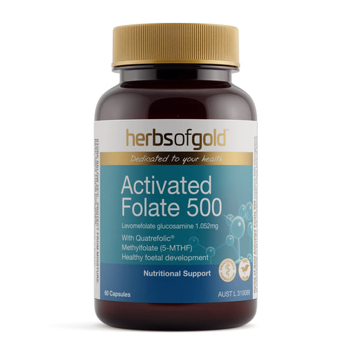 Herbs of Gold Activated Folate 500 60 Capsules Wicked NRG