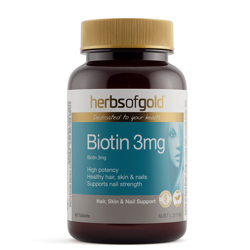Herbs of Gold Biotin 3mg 60 Tablets Wicked NRG