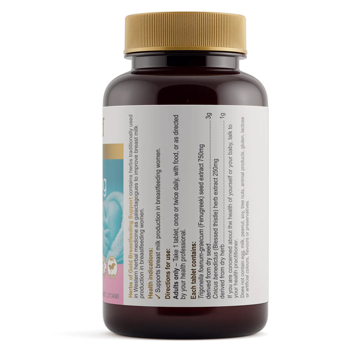 Herbs of Gold Breastfeeding Support 60 Tablets Nutritional Panel Wicked NRG