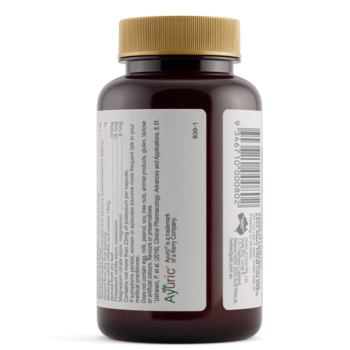 Herbs of Gold Gout Relief Complex 60 Capsules Ingredients Wicked NRG