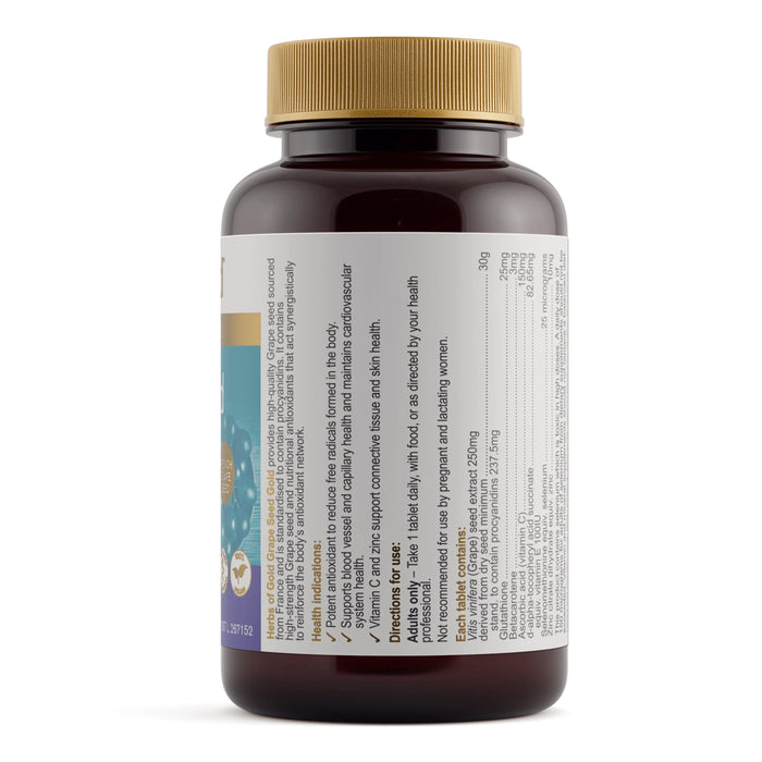 Herbs of Gold Grape Seed Gold 60 Tablets Directions Wicked NRG