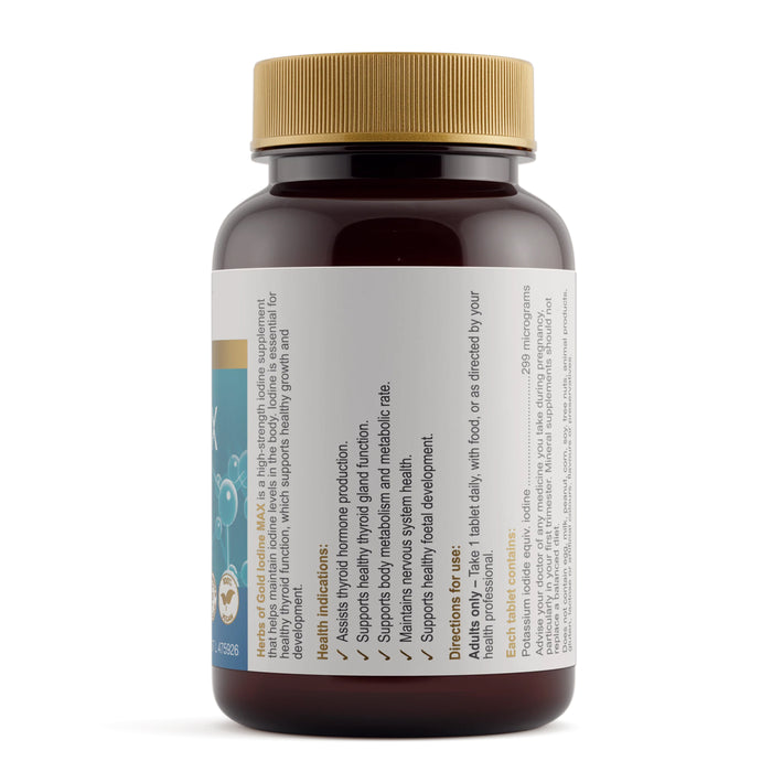 Herbs of Gold Iodine MAX 60 Tablets Directions Wicked NRG