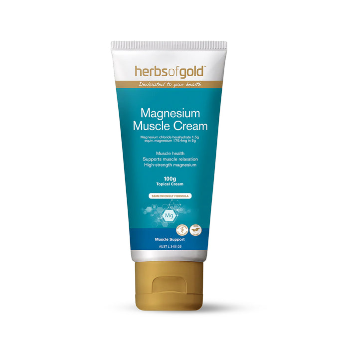 Herbs of Gold Magnesium Muscle Cream is stocked online at Wicked NRG, Darwin, Australia