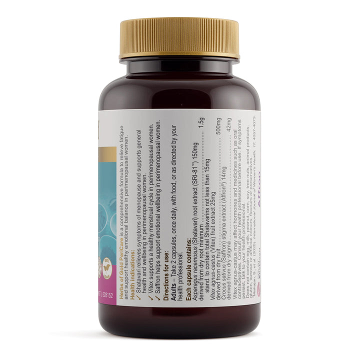 Herbs of Gold PeriCare 60 Tablets Nutritional Panel Wicked NRG