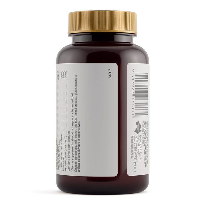 Herbs of Gold Quercetin Complex 60 Tablets Nutritional Panel a Wicked NRG