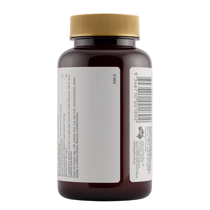 Herbs of Gold Sour Cherry & Celery 60 Capsules Nutritional Panel a Wicked NRG