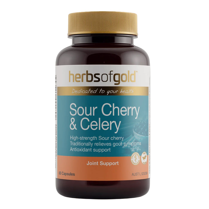 Herbs of Gold Sour Cherry & Celery 60 Capsules Wicked NRG