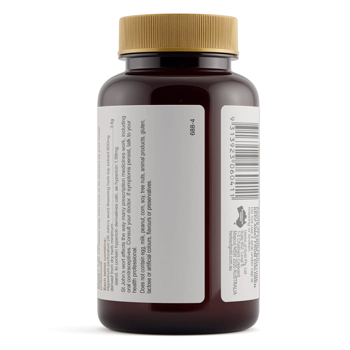 Herbs of Gold St John’s Wort 3600 60 Tablets Nutritional Panel Wicked NRG
