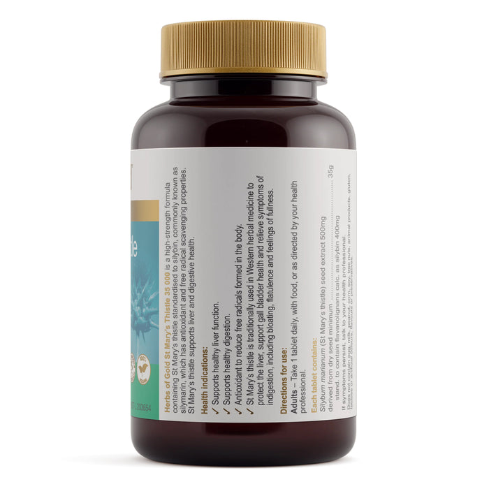 Herbs of Gold St Mary’s Thistle 35000 60 Tablets Ingredients Wicked NRG