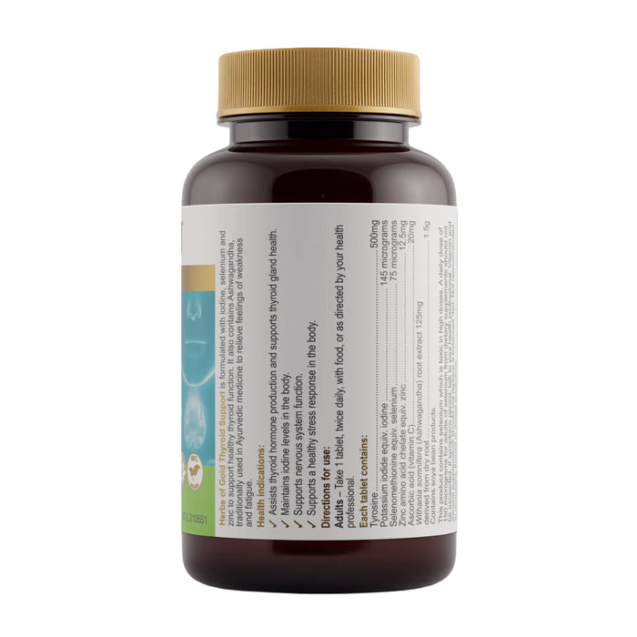 Herbs of Gold Thyroid Support, 60 Tablets, Nutritional Panel, Wicked NRG
