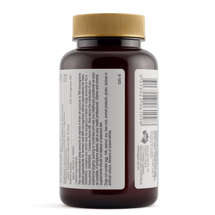 Herbs of Gold Ultra Zinc + 60 Capsules Ingredients Wicked NRG