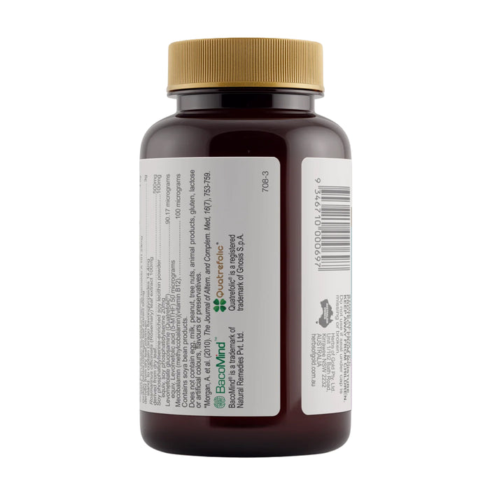Herbs of Gold, Memory & Cognition Gold 60 Tablets Nutritional Panel a Wicked NRG
