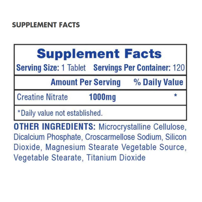 Hi-Tech Pharmaceuticals Creatine Nitrate 120 Tablets Ingredients Wicked NRG