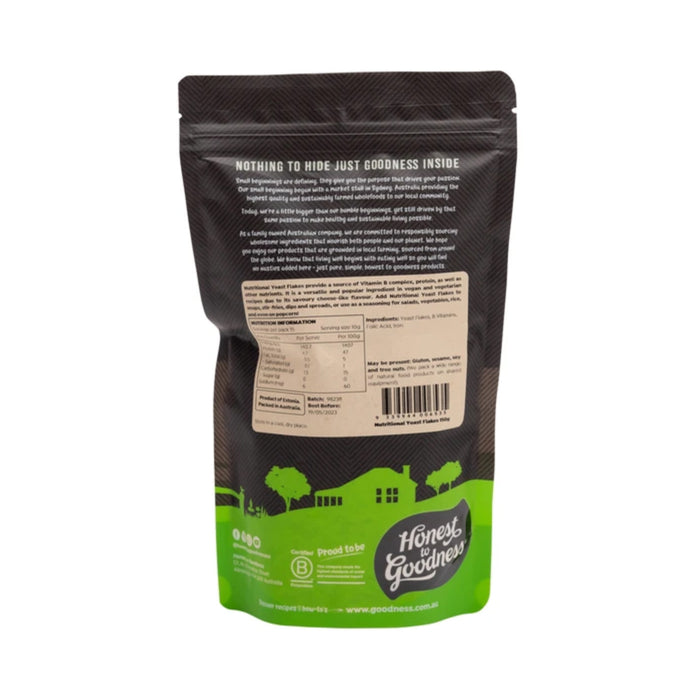 Honest To Goodness Nutritional Yeast Flakes 150g Nutritional Panel Wicked NRG