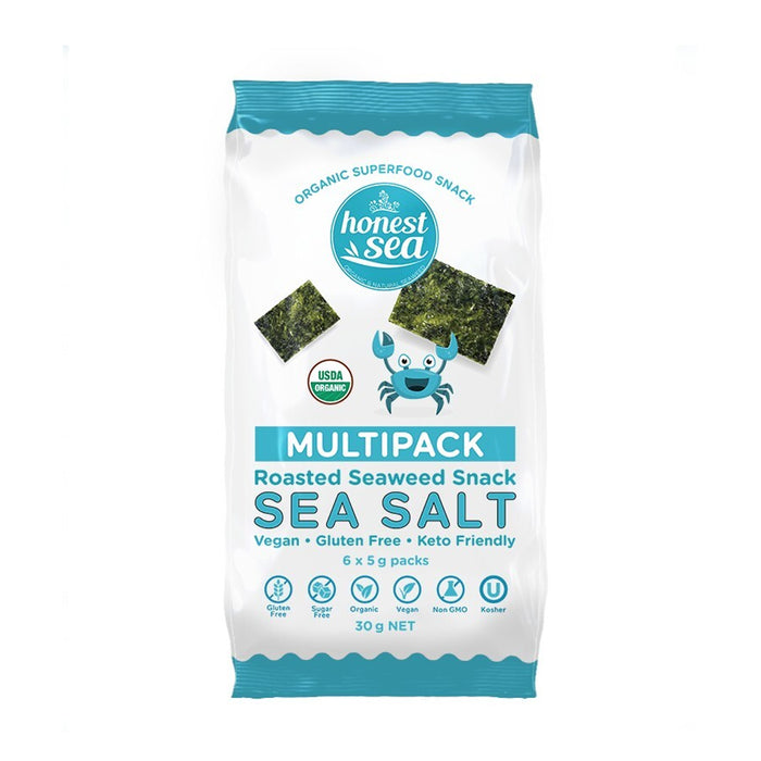 Honest Sea Seaweed Sea Salt 6x5grams Wicked NRG