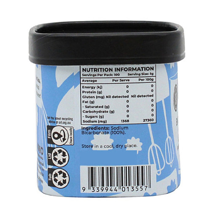 Honest to Goodness Bi-Carb Soda 500g Nutritional Panel Wicked NRG