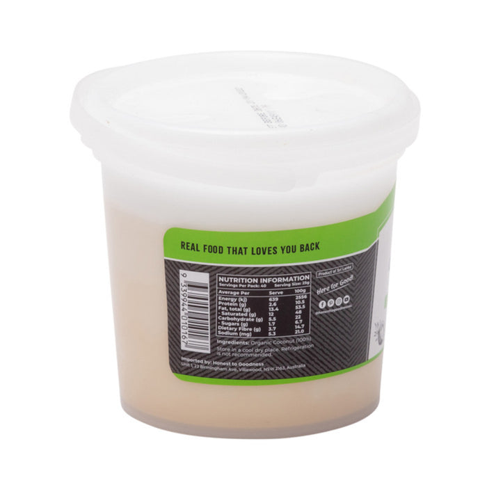 Honest to Goodness Organic Coconut Butter 1kg Nutritional Panel a  Wicked NRG