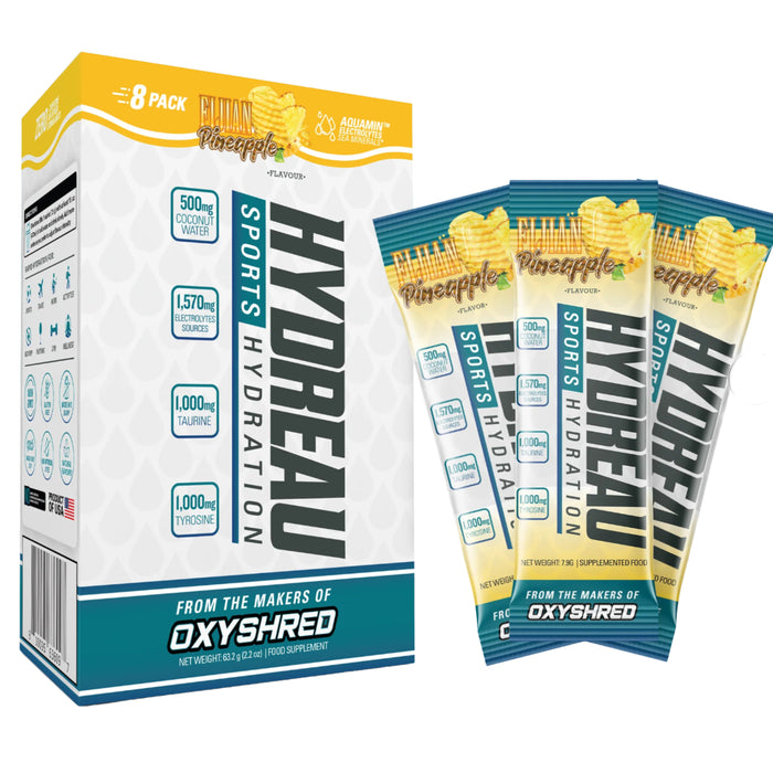 EHP Labs HYDREAU - Sports Hydration Fijian Pineapple 8 Sachets Wicked NRG