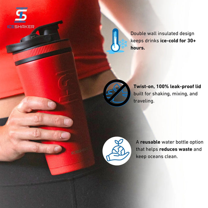 ICESHAKER 26oz Ice Shaker - White b Wicked NRG