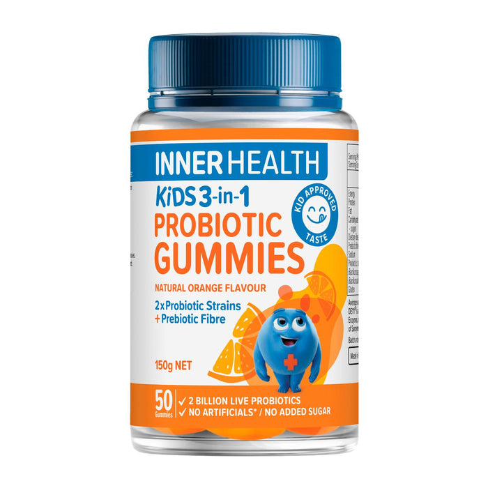 Inner Health Kids 3 in 1 Probiotic Gummies 50 Packs Wicked NRG