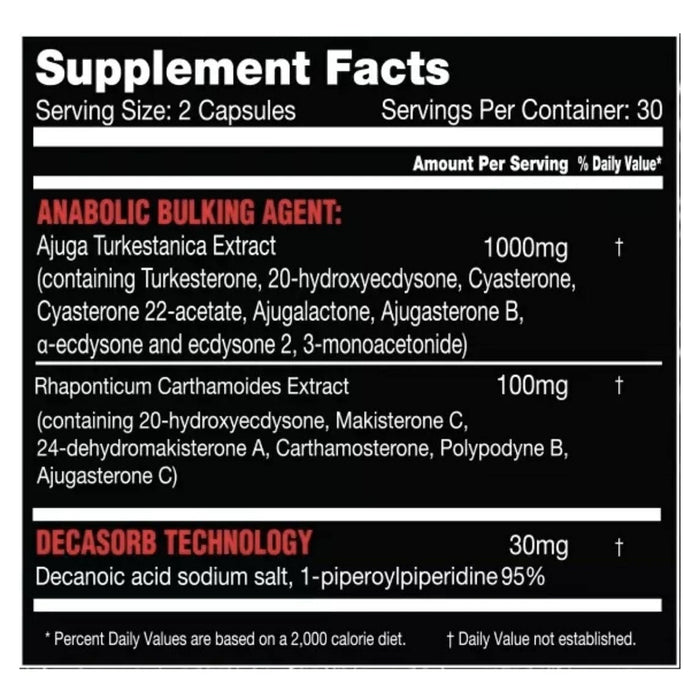KILLER LABZ KILLER TURK (60 Serve) Capsules Ingredients Wicked NRG