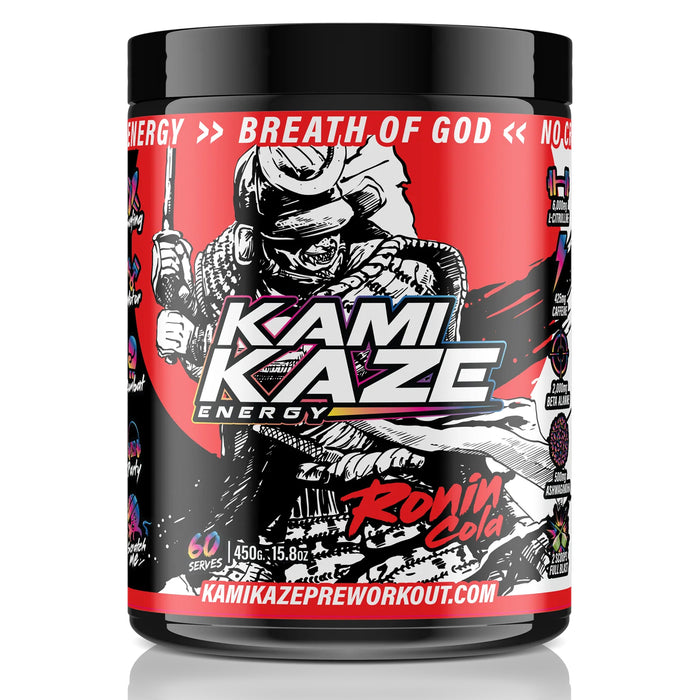 Kamikaze Energy, Ronin Cola 60 Serves, 450 Grams, 15.8 oz Wicked NRG