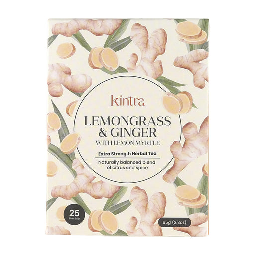 Kintra Blends Herbal Tea Bags Lemongrass & Ginger with Lemon Myrtle 25pk Wicked NRG