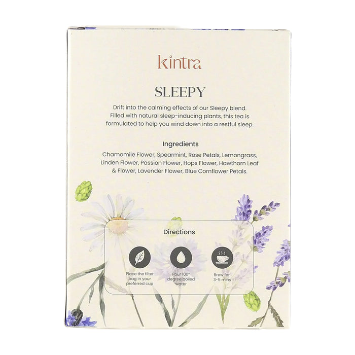 Kintra Blends Herbal Tea Bags Sleepy 25pk Ingredients Wicked NRG