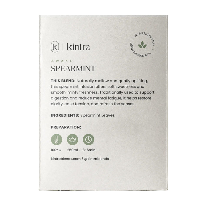 Kintra Blends Herbal Tea Bags Spearmint 25pk Ingredients Wicked NRG