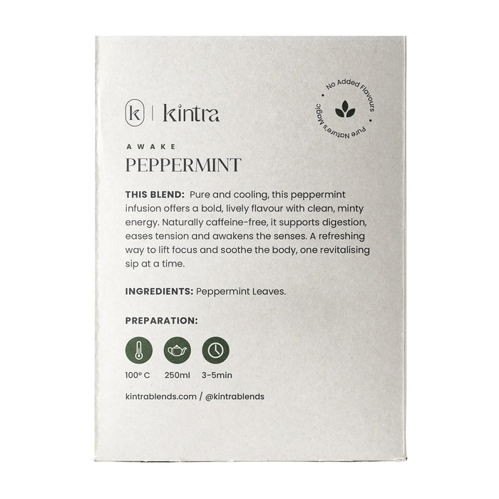 Kintra Blends Peppermint Tea Bags 25pk Ingredients Wicked NRG