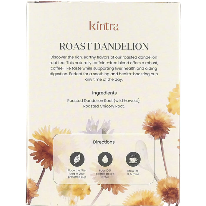 Kintra Blends Roast Dandelion Tea Bags 32pk Ingredients Wicked NRG