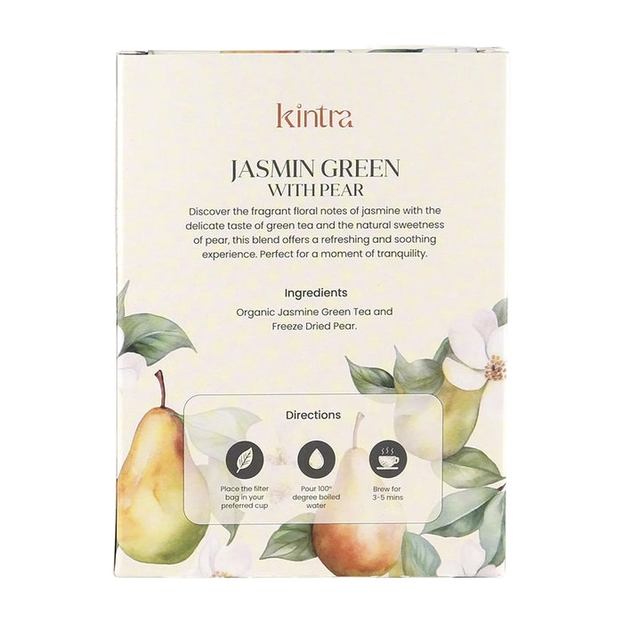 Kintra Herbal Tea Bags Jasmine Green with Pear 25pk Ingredients Wicked NRG