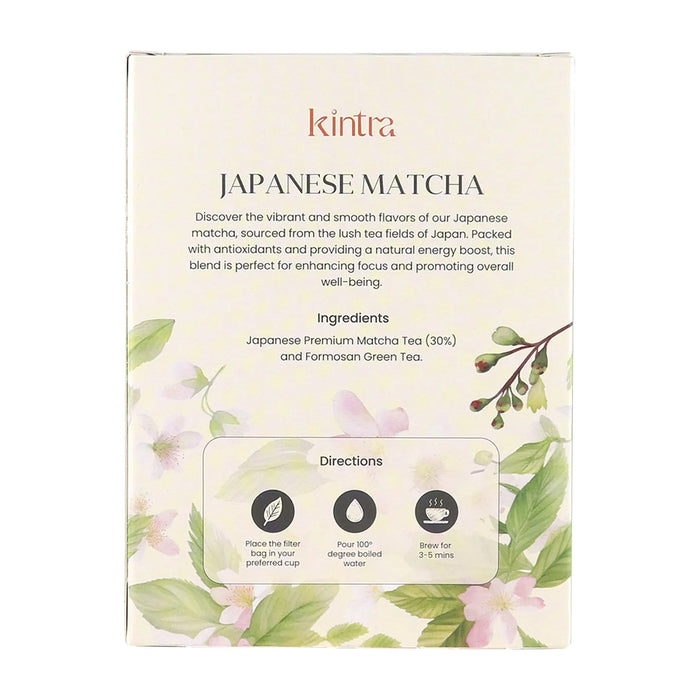 Kintra Japanese Matcha Tea Bags 25pk Ingredients Wicked NRG