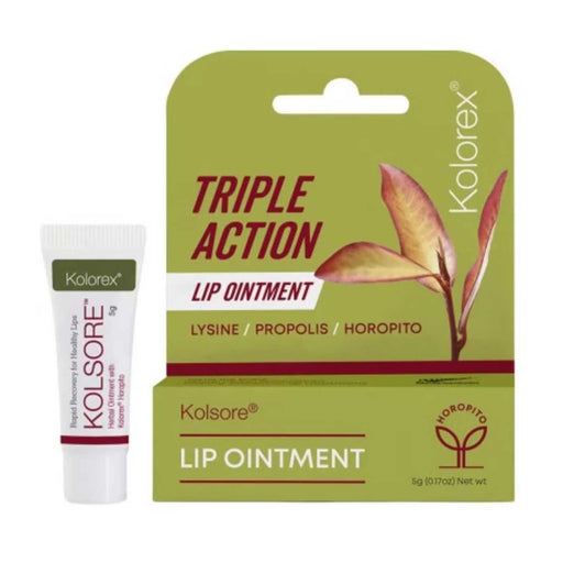 Kolorex Kolsore Triple Action Lip Ointment Box & Tube Front