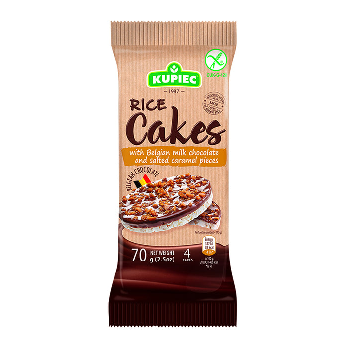 Kupiec Gluten Free Rice Cakes - Milk Chocolate & Salted Caramel 70g Wicked NRG