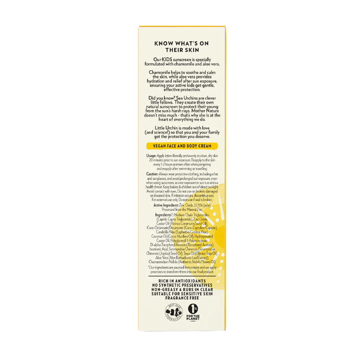 LITTLE URCHIN KIDS Natural Zinc Stick Clear, SPF 50+ 100G Ingredients Wicked NRG